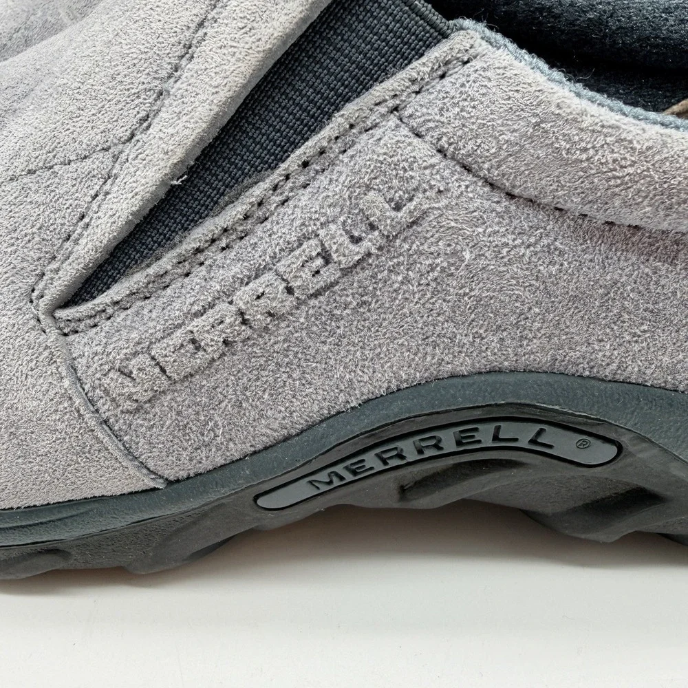 Merrell‎ Shoes Youth Sz 5.5 Gray Jungle Moc Leather Slip-On Regular Castlerock